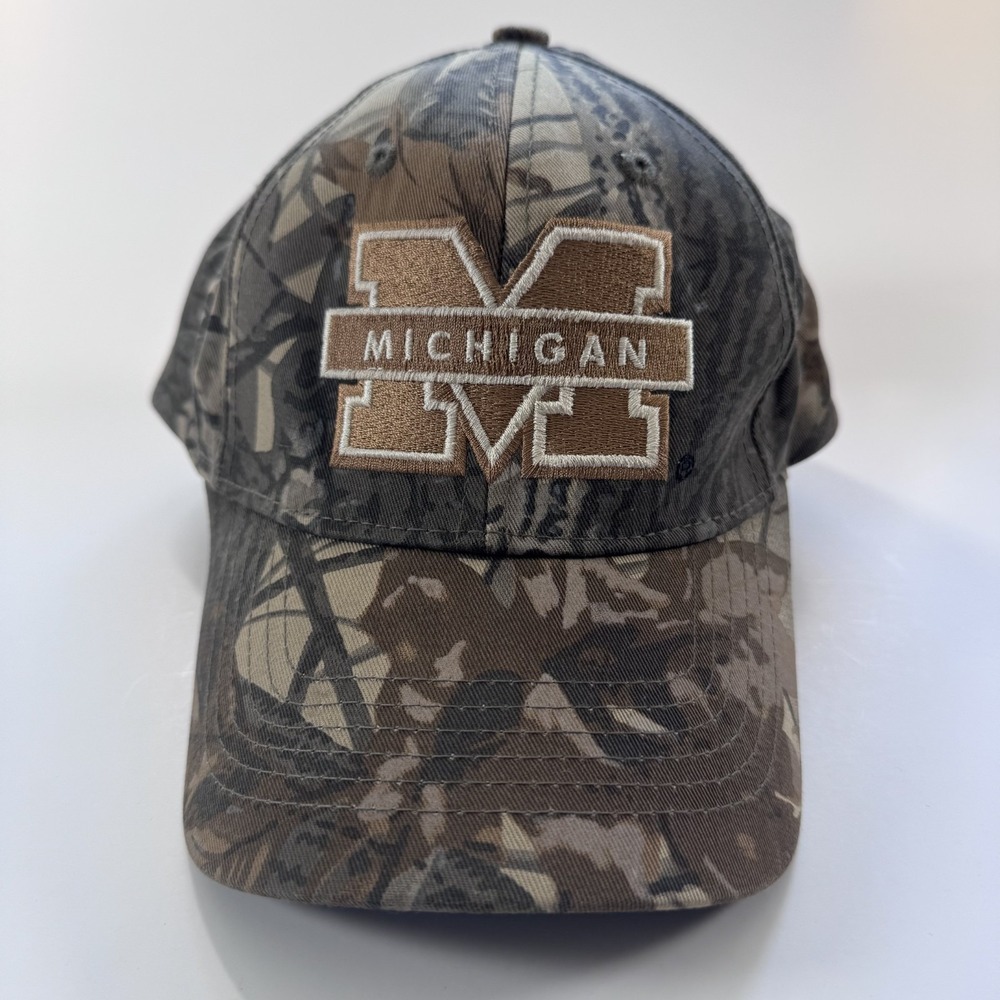 University of Michigan Camo Baseball Hat Embroidered Captivating Headgear OSFA